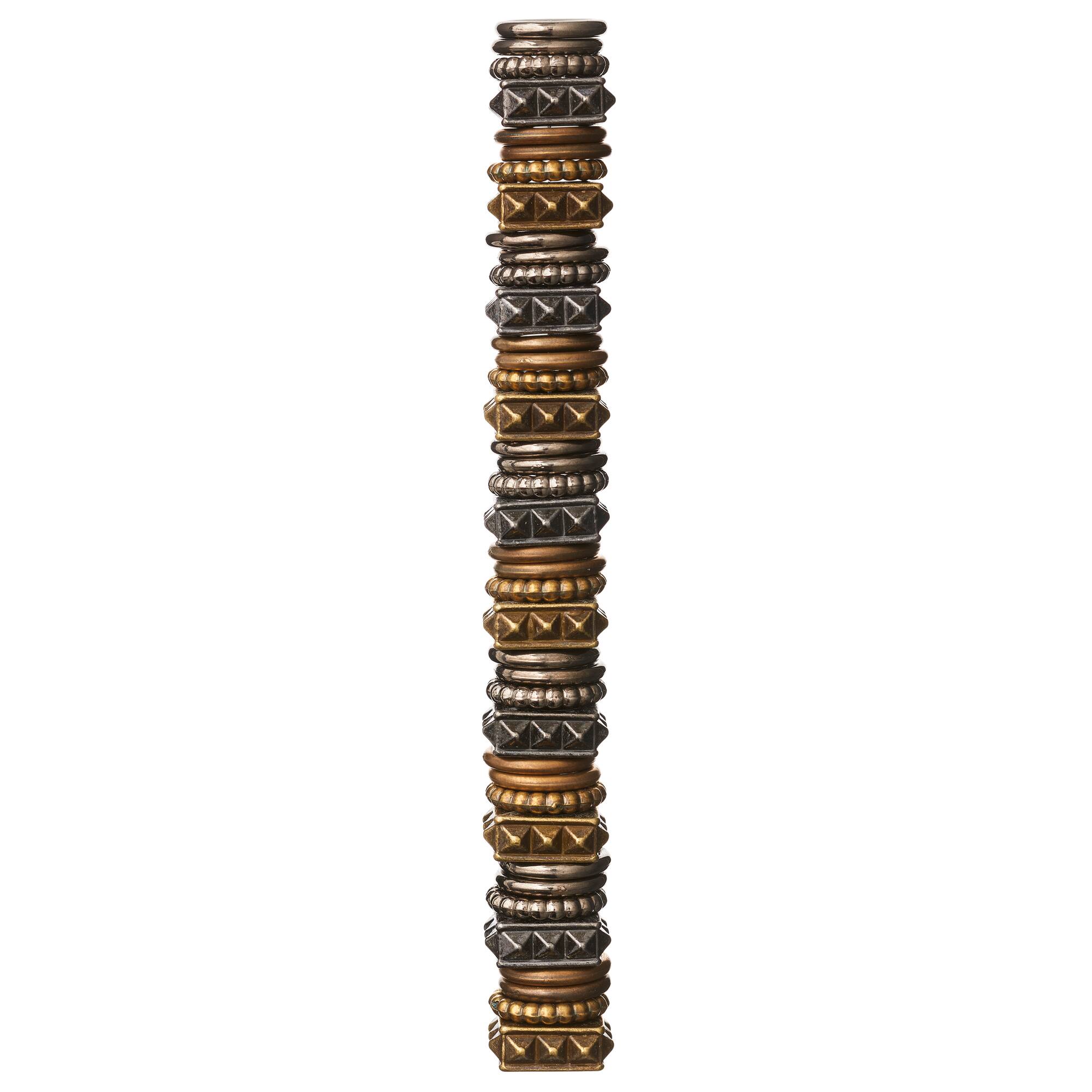 Metal-Plated Carved Acrylic Mixed Rondelle Beads by Bead Landing™